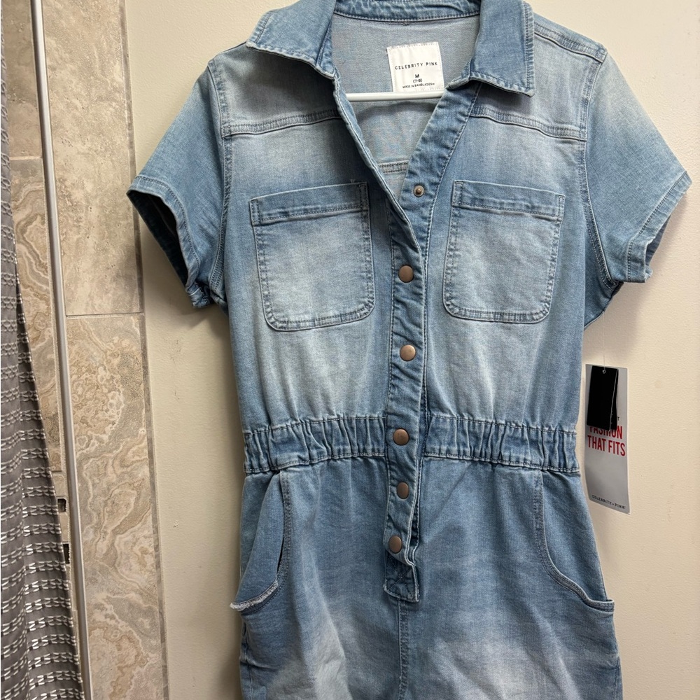 Celebrity Pink Light Blue Denim one piece